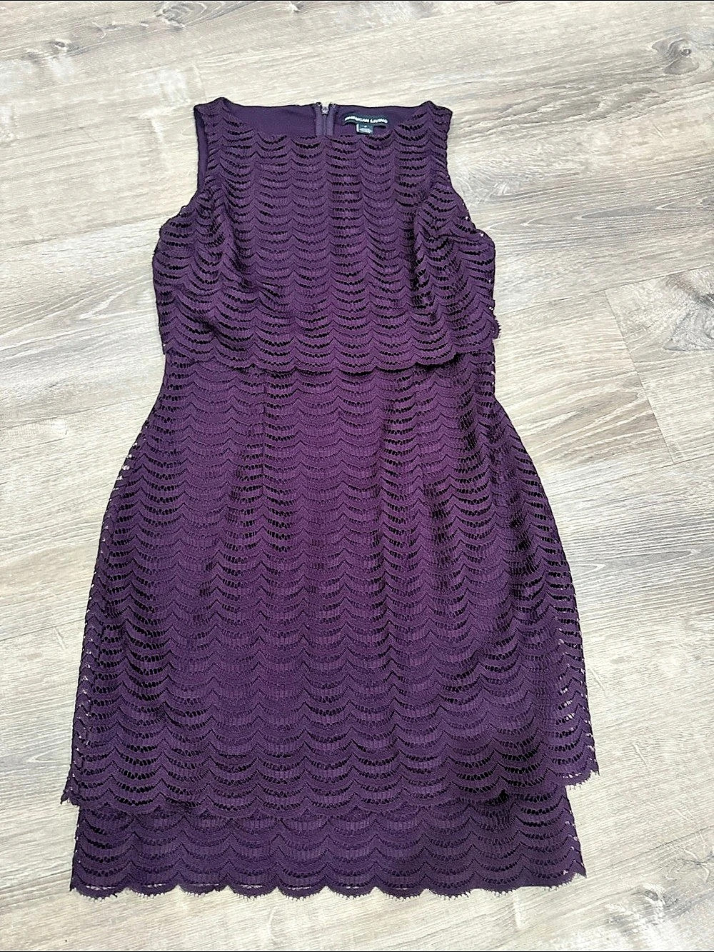 American Living Purple Scalloped Mini Dress